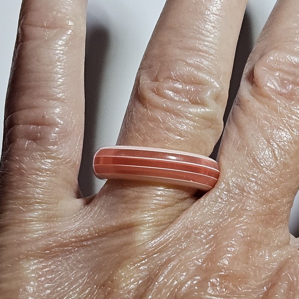 Striped Shades Of Pink Ring Size 5 - Picture 6 of 12